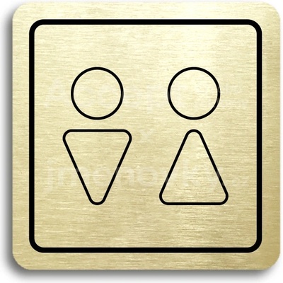 ACCEPT Piktogram WC muži, ženy VII - zlatá tabulka - černý tisk