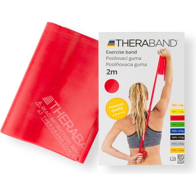 THERA-BAND posilovací guma 2 m, červená, středně silná – Zboží Dáma