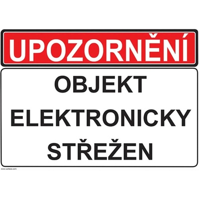 Walteco Objekt elektronicky střežen, 210x148mm, formát A5, samolepka , 20303