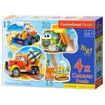 Castorland Puzzle 4in1 8, 12, 15, 20-piece Construction Vehicles