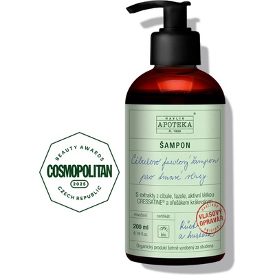 Havlíkova apotéka Cibulovo fazolový vlasový šampon na tmavé vlasy 200 ml