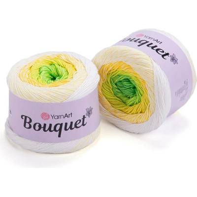Yarn Art Bouquet 705 smetanová žlutá zelená