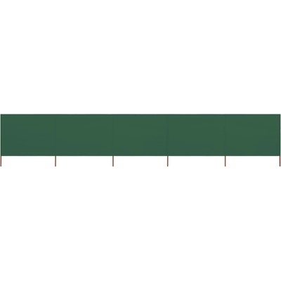 PETROMILA 5dílná zástěna proti větru textil 600 x 120 cm zelená