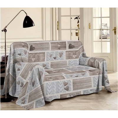 MADE IN ITALY Víceúčelová přikrývka Shabby love béžová Béžová 250x290 cm