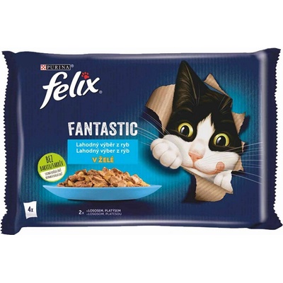 FELIX Fantastic cat výber z rýb želé 4 x 85 g
