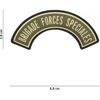 Gumová nášivka 101 Inc znak Brigade Forces Speciales - olivová
