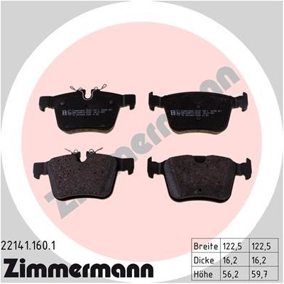 ZIMMERMANN Sada brzdových platničiek kotúčovej brzdy 221411601