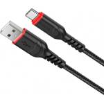 hoco. Плетен кабел Hoco X59 Victory USB-A to USB-C Cable, 18W, 2A, 1 метър, Черен (X59 Victory A-C)