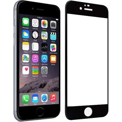 DEVIA Tempered Glass - обхващащо и ръбовете стъклено защитно покритие за дисплея на iPhone 6, iPhone 6S (черен)