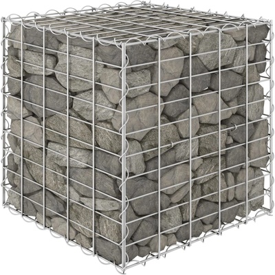 vidaXL Gabionový vyvýšený záhon krychle ocelový drát 50 x 50 x 50 cm