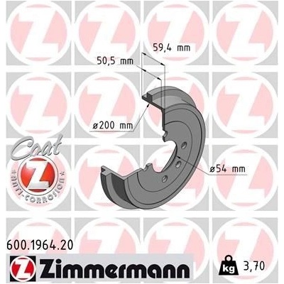Brzdový buben ZIMMERMANN 600.1964.20 (600196420)
