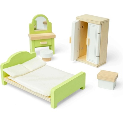 Bigjigs Toys drevená spálňa do domčeka pre bábiky