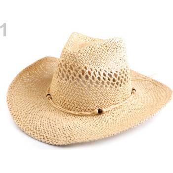 Kovbojský klobouk / slamák 1 režná světlá