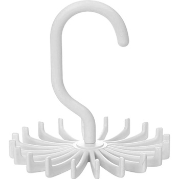 Otočný vešák na kravaty a opasky biely