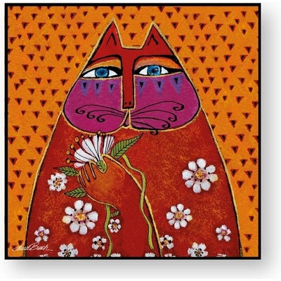 EGAN LAUREL BURCH FANTASTIC FELINES Obrázek "GATTO oranžová 100 × 100 cm