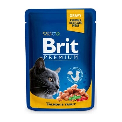 Brit Premium Cat Pouch with Salmon & Trout 100 g