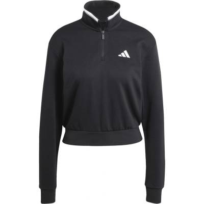 Adidas Яке Adidas adidas Essentials French Terry Crop Quarter-Zip Track Jacket - Black