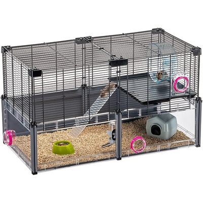 Ferplast Klietka MULTIPLA Hamster NERA GABBIA s príslušenstvom pre hlodavce 72.5 x 37.5 x 42 cm