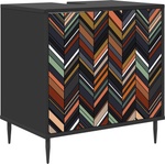 vidaXL Шкаф за баня OMMEN Черен дъб 60 x 40 x 61 см (8007419)