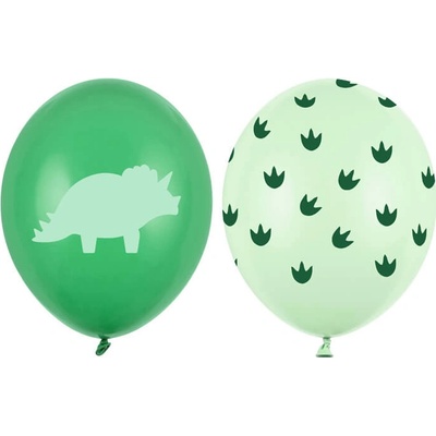 PartyDeco Balónky s potiskem dinosaura a stop 30cm