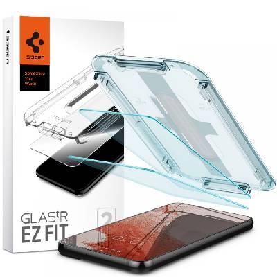 2 броя стъклени протектори за дисплей на Samsung Galaxy S22 от Spigen Glas. TR " Ez Fit" 2-pack - Прозрачен (8809811857399)