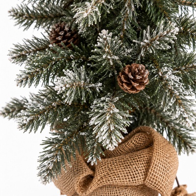 Aga Umelý vianočný stromček v kvetináči 85 cm zasnežený s LED osvetlením