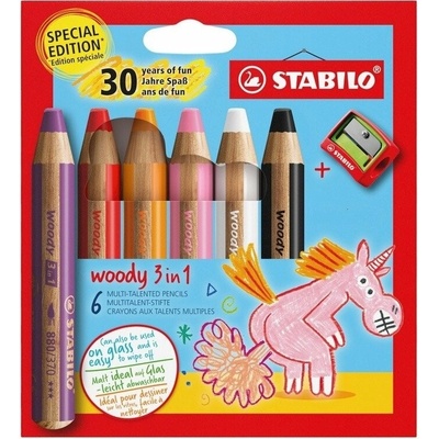 Stabilo woody pastelky 3 v 1 Jednorožec 6 ks