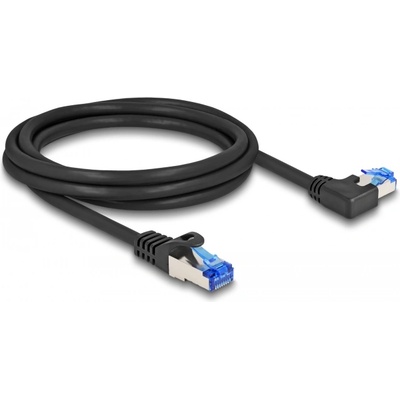 Delock RJ45 мрежов кабел Cat. 6A S/FTP прав / ляво огъване 2 m черен