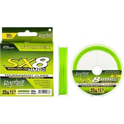 Rapture Šňůra Dyna-Tex SX-8 Chart 150m 0,128mm 15lb