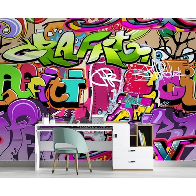 Gario Fototapeta Graffiti umenie v neónových farbách Materiál: Vliesová, rozmery 200 x 140 cm