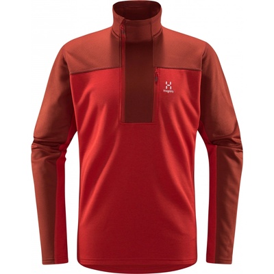 Haglöfs mikina ROC Flash Mid Halfzip červená