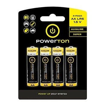 Powerton Baterie jednorázová alkalická, tužková, AA, 1.5V, Powerton, blistr, 4-pack (WPABAAB4)