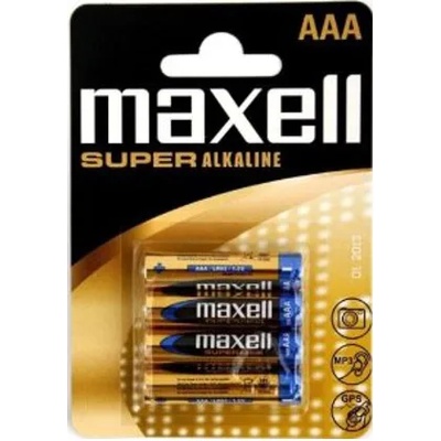 Maxell Батерии алкални Maxell Super ААА, 1.5V, 4 бр (MLBALR03XL)