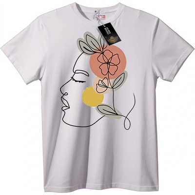 NOONEBRAND Тениска Цветя Абстракция - 2XL, White