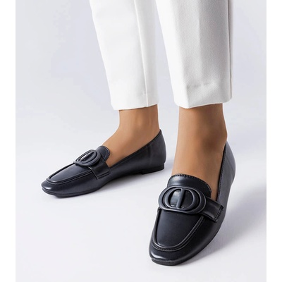 Gemre Black loafers with a buckle Poissonnier černá bílá
