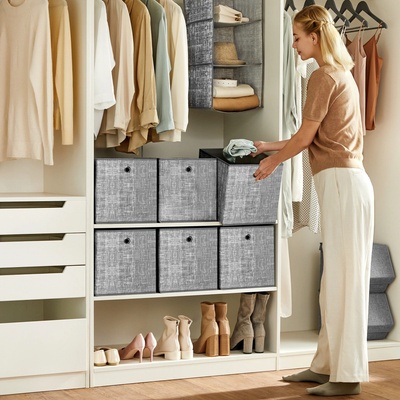 Songmics Home úložné boxy Gary 30 x 30 x 30 cm šedá RFB02LG-3