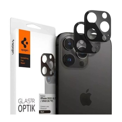 SPIGEN Комплект протектори за камера Spigen, Optik, 2 броя, За iPhone 14 Pro / 14 Pro Max, Стъкло, Черен (AGL05273)