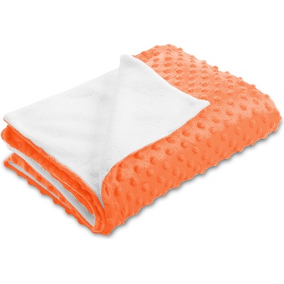 Biante Detská deka Minky bodky Polar Oranžová
