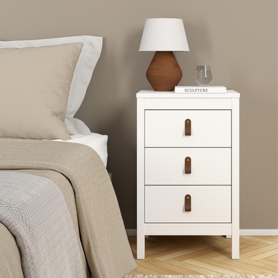 Нощен шкаф Мадрид с 3 чекмеджета Бял
