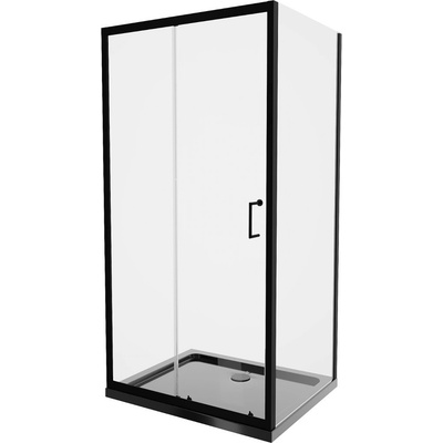 MEXEN/S Apia Sprchový kout 120x90, transparent, černá + vanička se sifonem 840-120-090-70-00-4070B