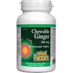 Natural Factors Ginger Chewable, 90 таблетки, Natural Factors