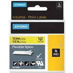 DYMO Етикетираща лента за машини, гъвкава ID, 12 mm x 3, 5 m, DYMO "Rhino", жълто-черна 18490 (18490)
