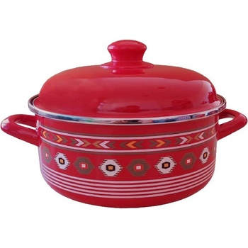 Metalac Posude 22 см плитка емайлирана тенджера Metalac Posude с декор Etno