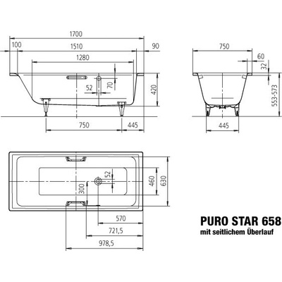 Kaldewei Puro Star 170 x 75 cm 255823000001