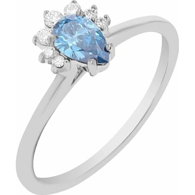 Eppi Zásnubný prsteň s certifikovaným fancy blue lab grown diamantom Aiza RE45222