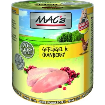 Image 1 of MAC's Mac’s Cat Adult, консерва за пораснали котки, БЕЗ ЗЪРНО, с Птиче месо с червени боровинки (мин. 70% месо), 800 гр - Германия - 861VE