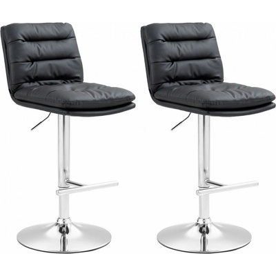 Design-Shop Damar koženka Černá / chrom 2 ks