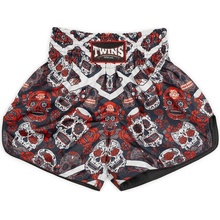 Muay Thai trenky TWINS Special Skulls-Calaveras červená