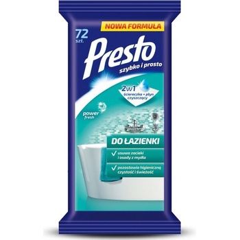 PRESTO CLEAN vlhčené utierky - KÚPELŇA 72 ks