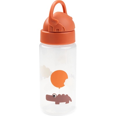 Done by Deer Бутилка Happy Clouds със сламка 350 мл оранжева (1036006)